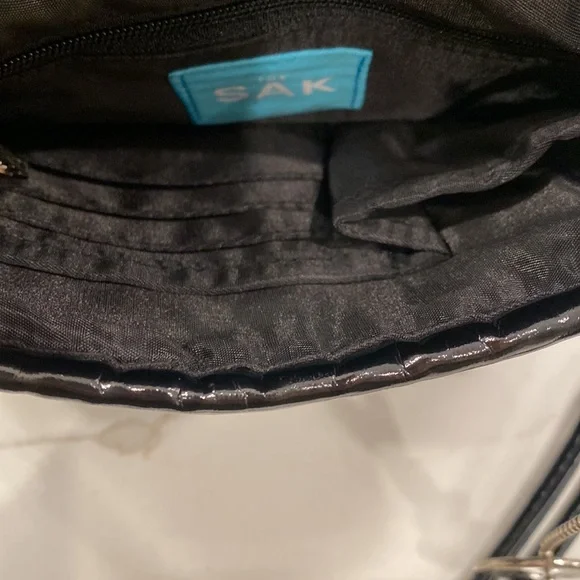 The Sak - Woven Crossbody Bag, Black/Iridescent Sequins/Metallic Silver - EUC - Picture 9 of 12